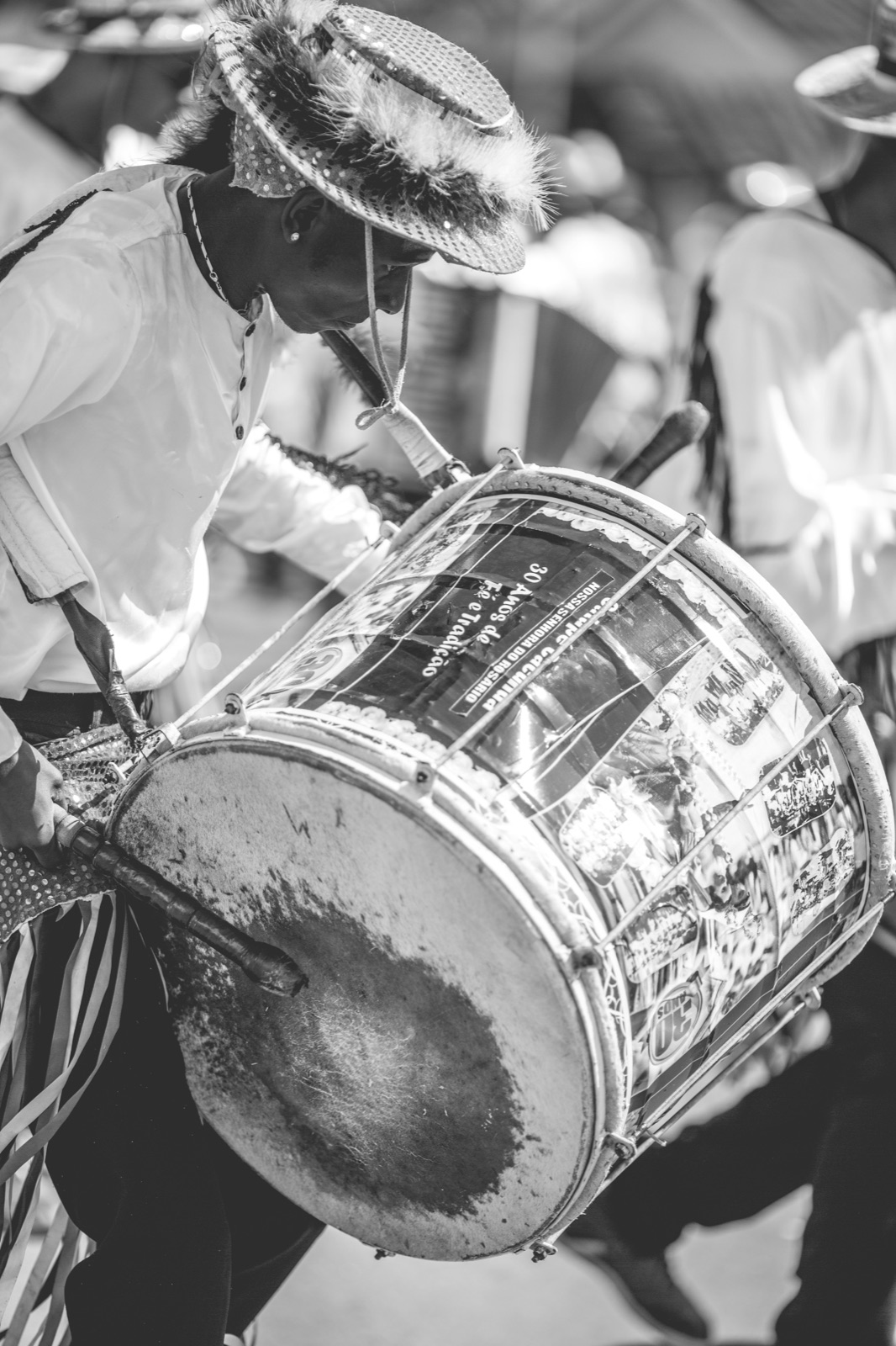 Musician playing a traditional drum